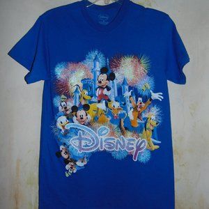 Walt Disney World T-Shirt Size Small Unisex Glitter Fireworks Mickey Mouse